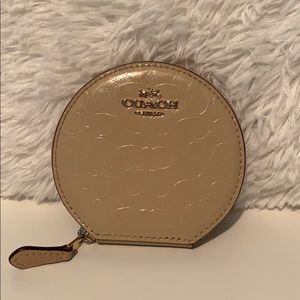 Coach embossed leather coin purse